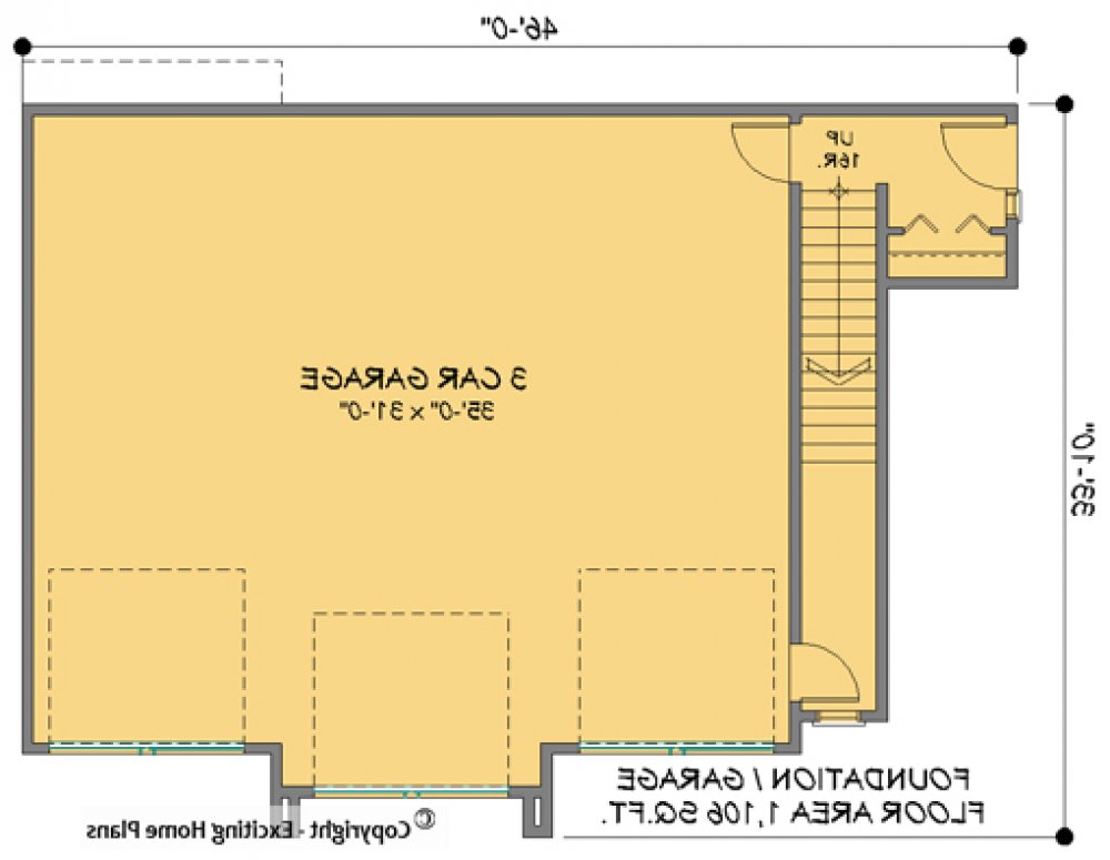 House Plan E1115-10 Lower Floor Plan REVERSE