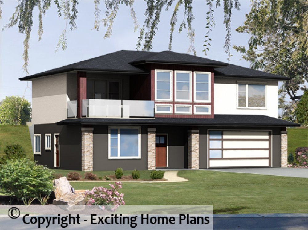 House Plan E1727-10 Front 3D View