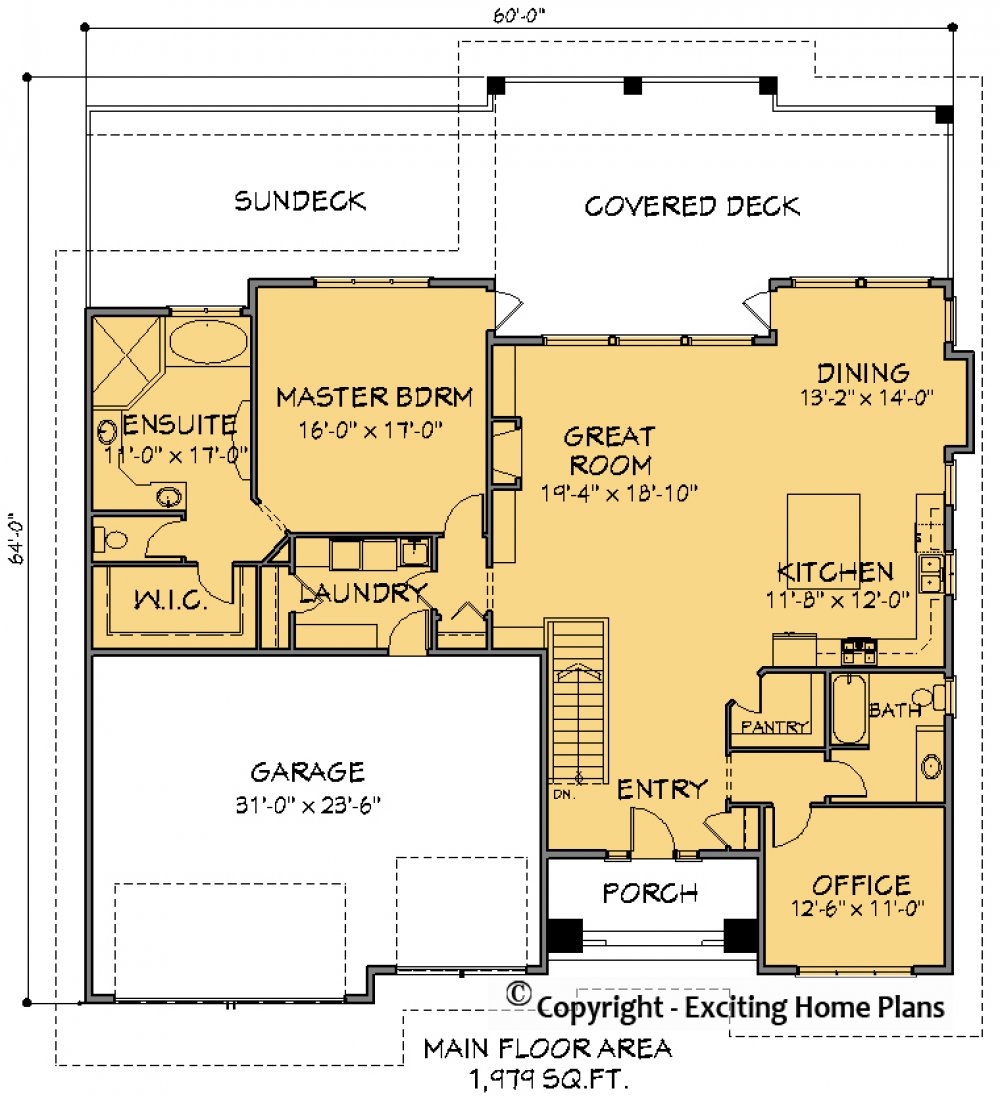 House Plan E1587-10  Main Floor Plan