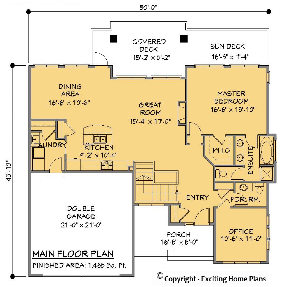 House Plan E1194-10 Main Floor Plan