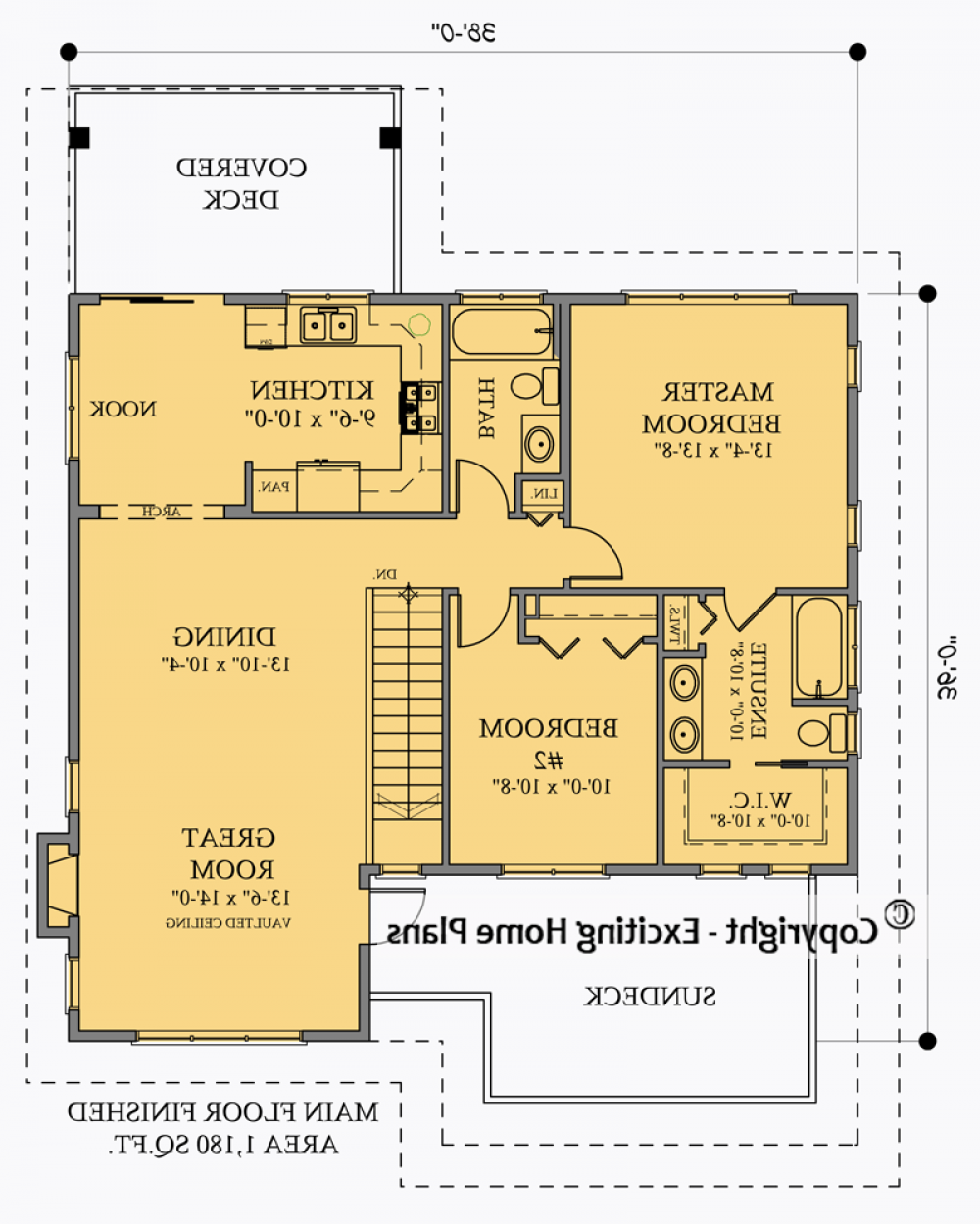 House Plan E1039-10 Main Floor Plan REVERSE