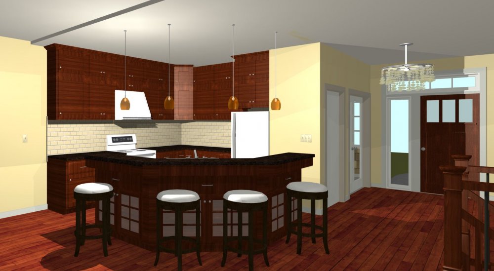 House Plan E1311-10 Interior Kitchen 3D Area