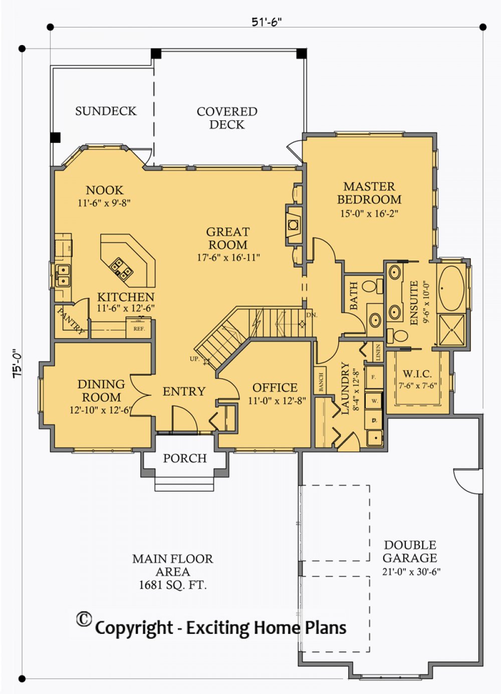 House Plan E1063-10 Main Floor Plan