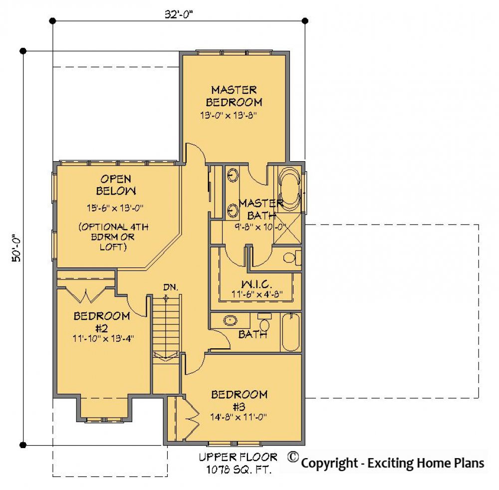 House Plan E1631-10 Upper Floor Plan
