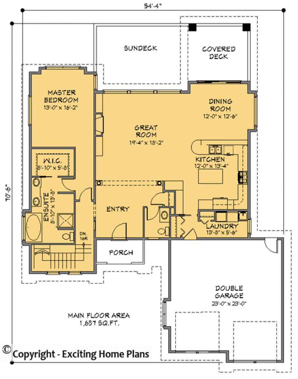 House Plan E1090-10 Main Floor Plan