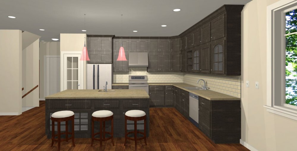 House Plan E1212-10 Interior Kitchen 3D Area