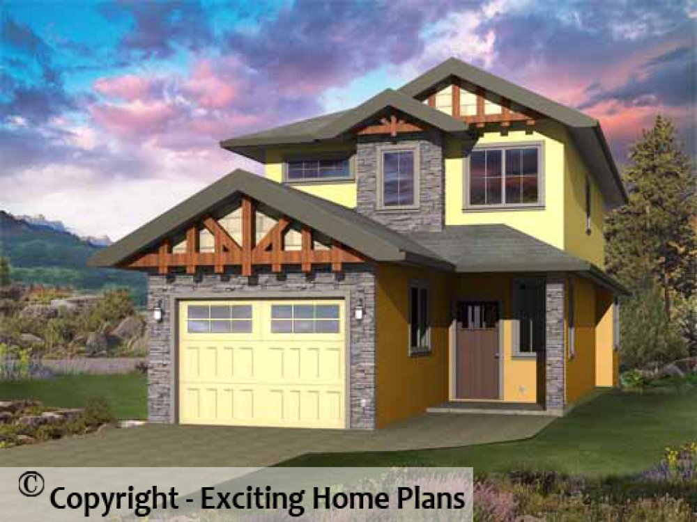 House Plan E1104-10 Exterior 3D View