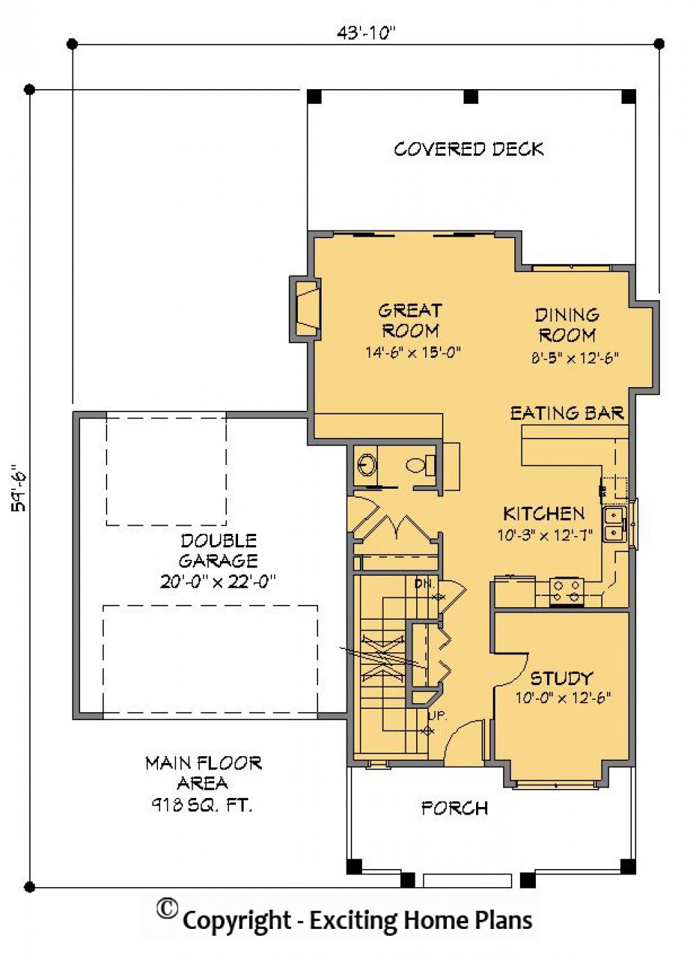 House Plan E1205-10 Main Floor Plan