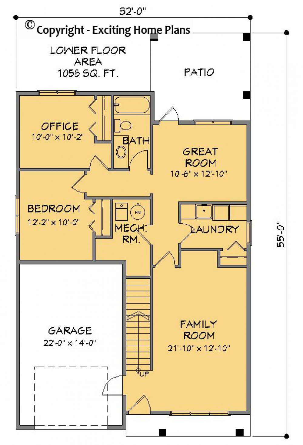 House Plan E1357-10 Lower Floor Plan