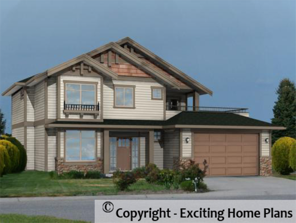 House Plan E1033-10 Exterior 3D View