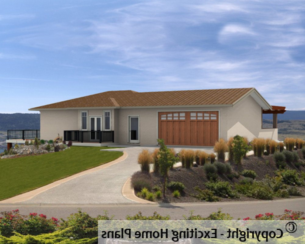 House Plan E1410-10 Front 3D View REVERSE 
