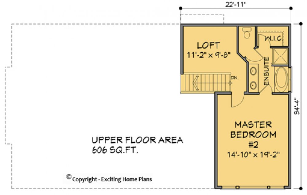 House Plan E1139-10 Upper Floor Plan