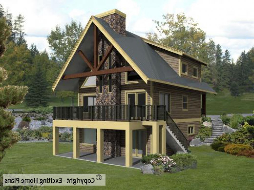 House Plan E1114-10 Exterior 3D View REVERSE