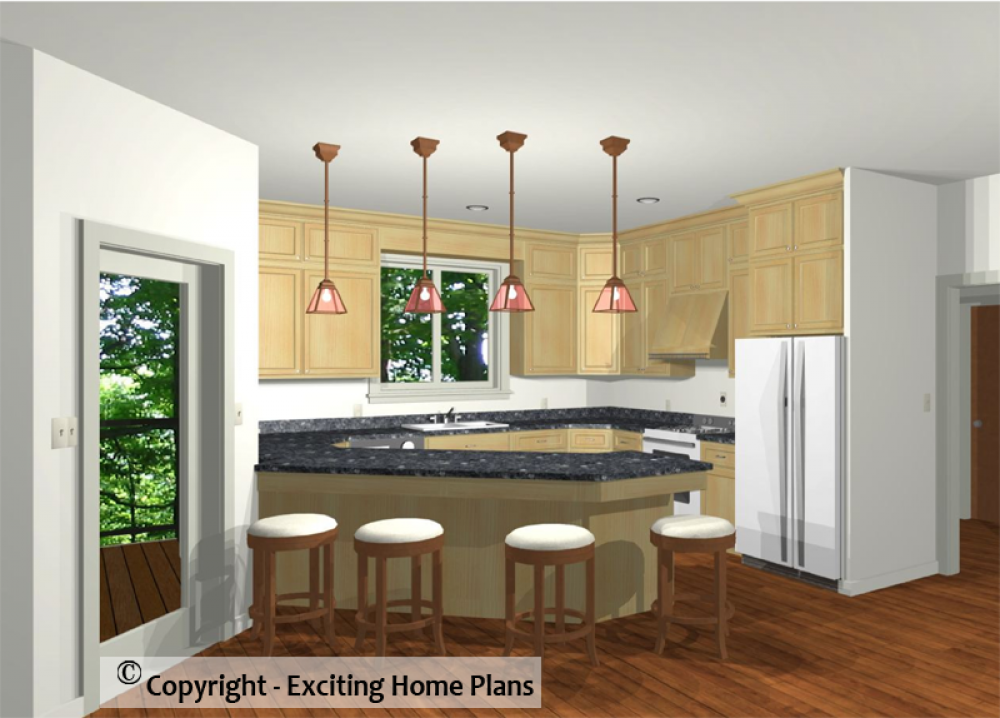 House Plan E1387-10 Interior Kitchen Area