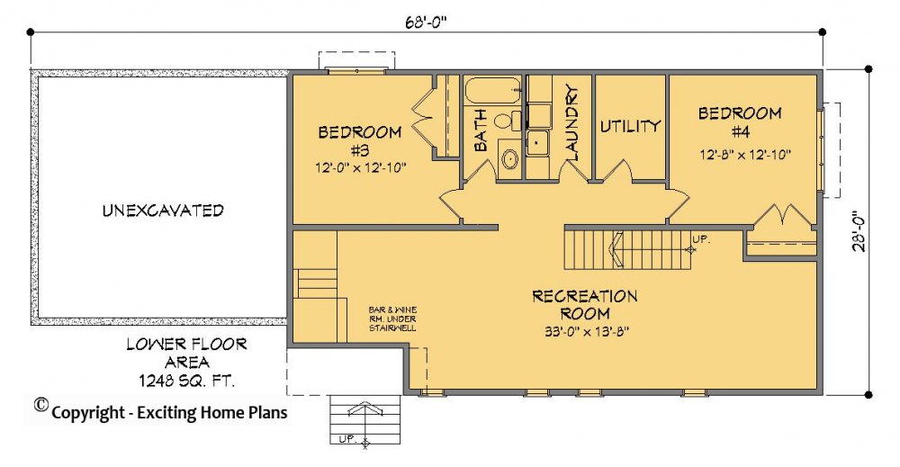 House Plan E1514-10 Lower Floor Plan