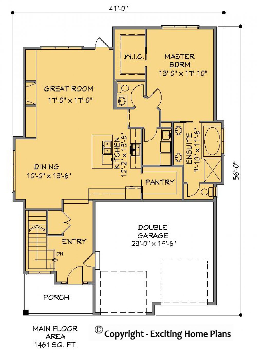 House Plan E1553-10 - Main Floor Plan