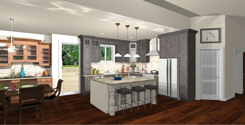 House Plan E1587-10 Interior Kitchen 3D Area