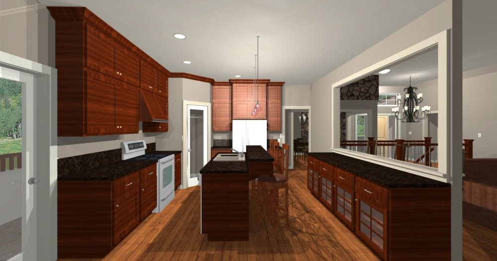 House Plan E1413-10 Interior Kitchen 3D Area