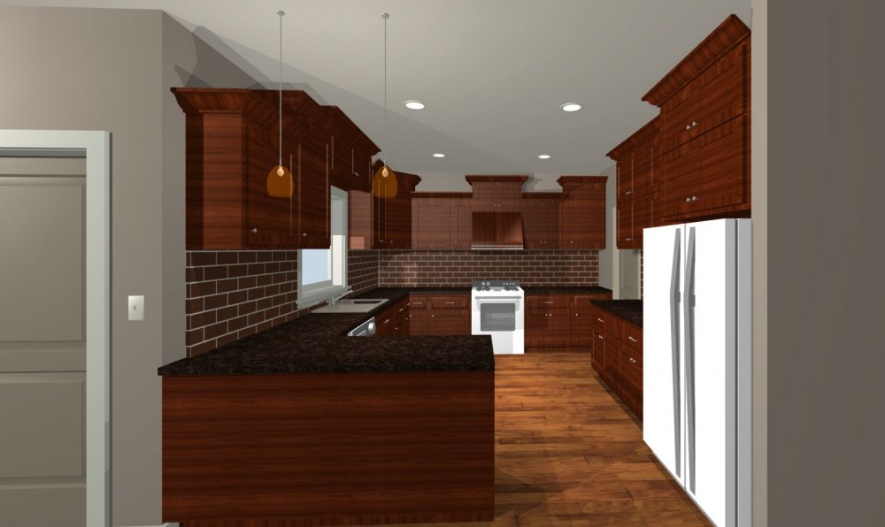 House Plan E1483-10 Interior Kitchen 3D Area
