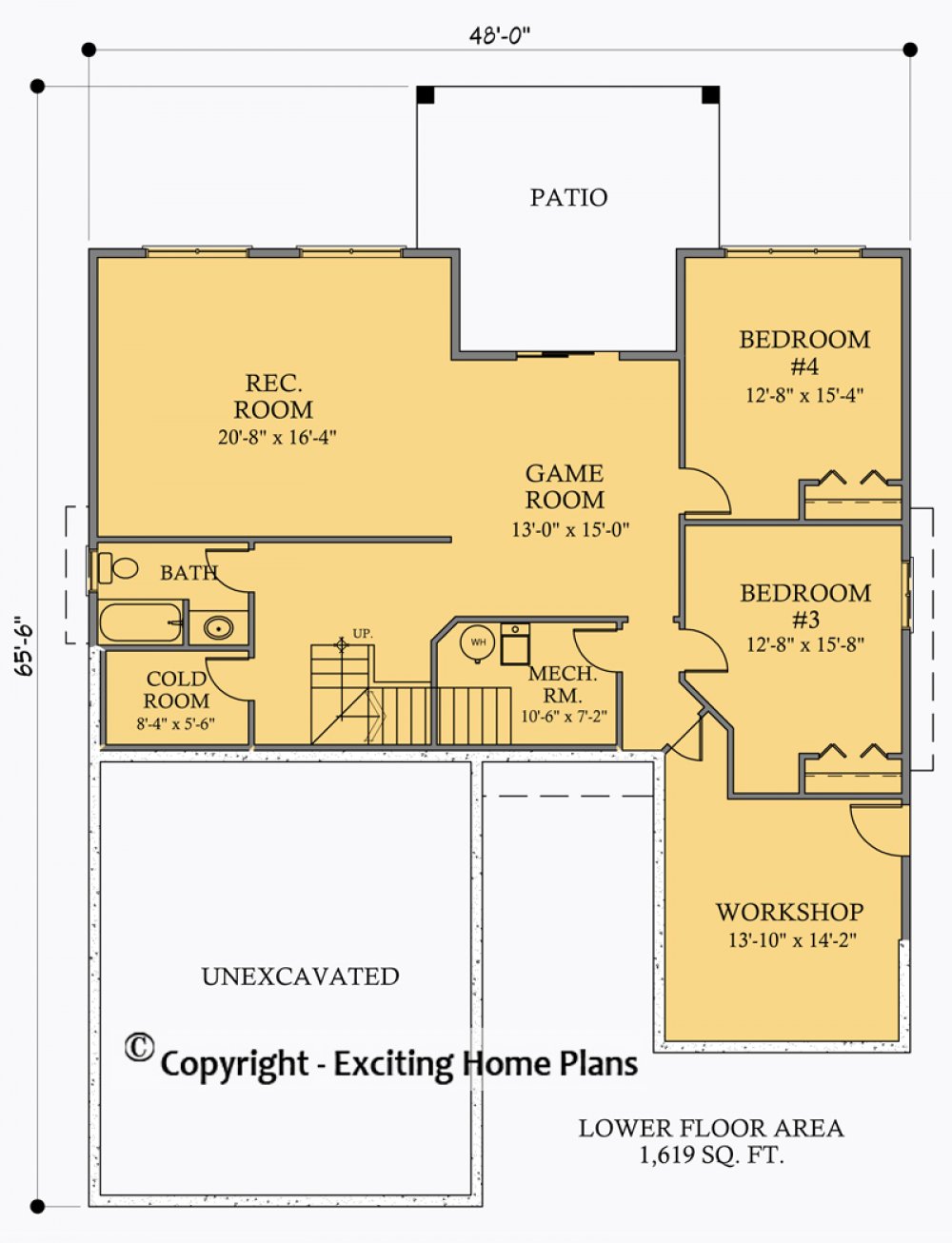 House Plan E1060-10 Lower Floor Plan