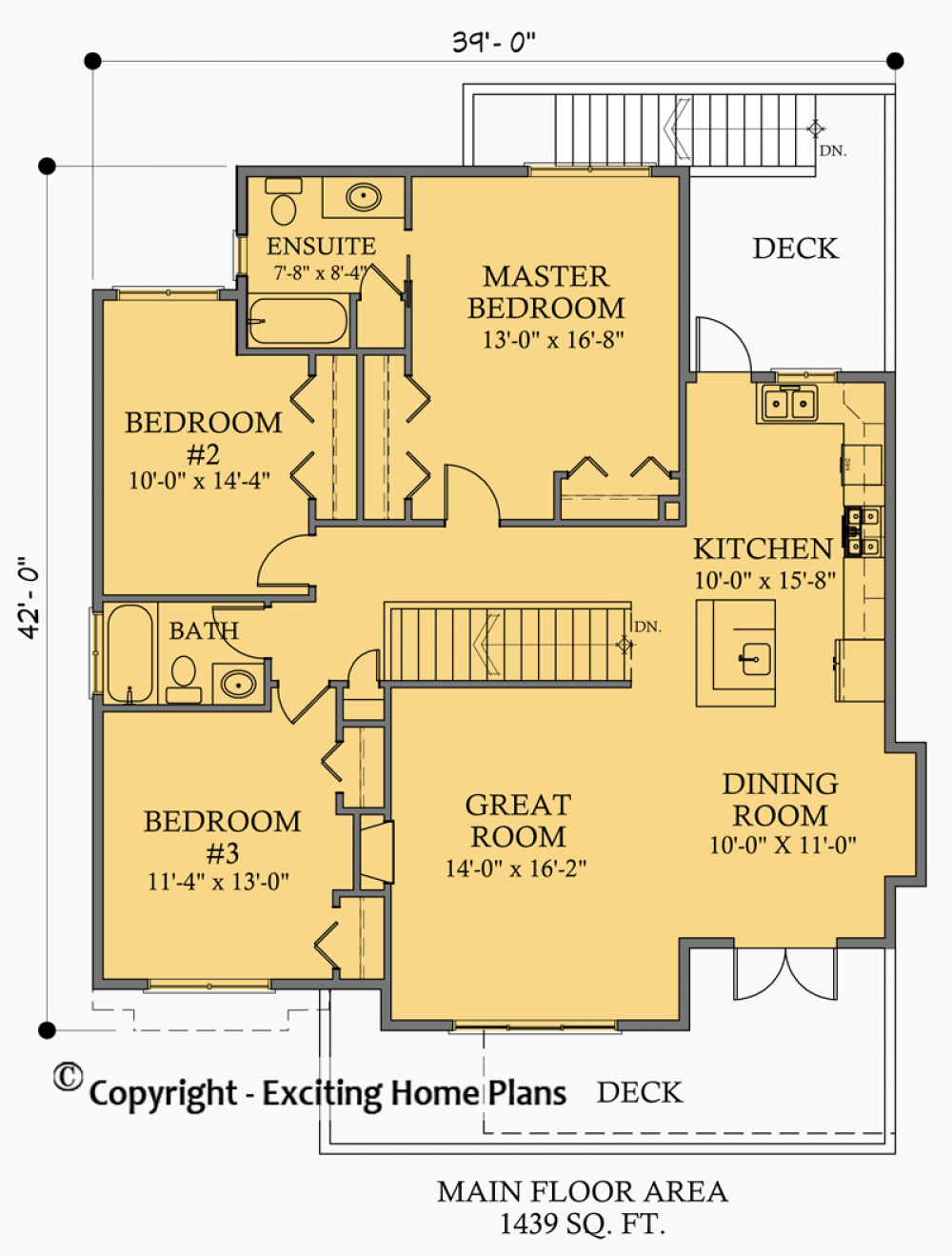 House Plan E1043-10 Main Floor Plan