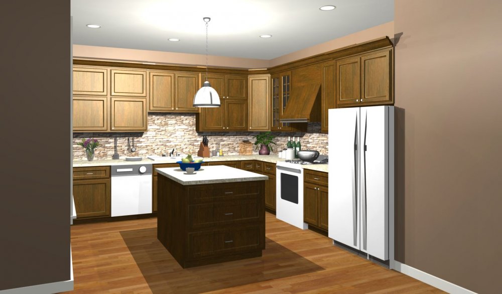 House Plan E1493-10 Interior Kitchen 3D Area