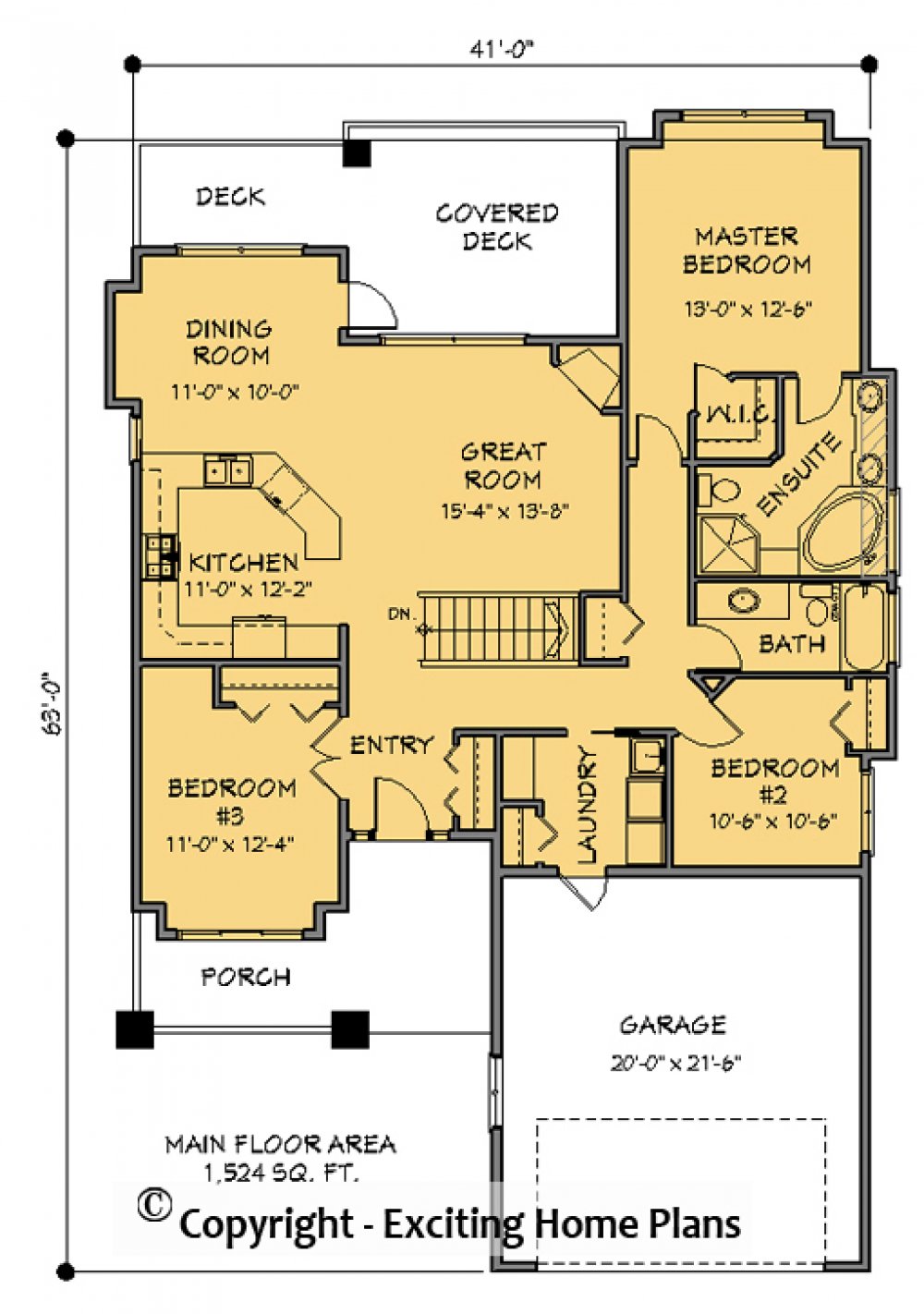 House Plan E1584-10  Main Floor Plan