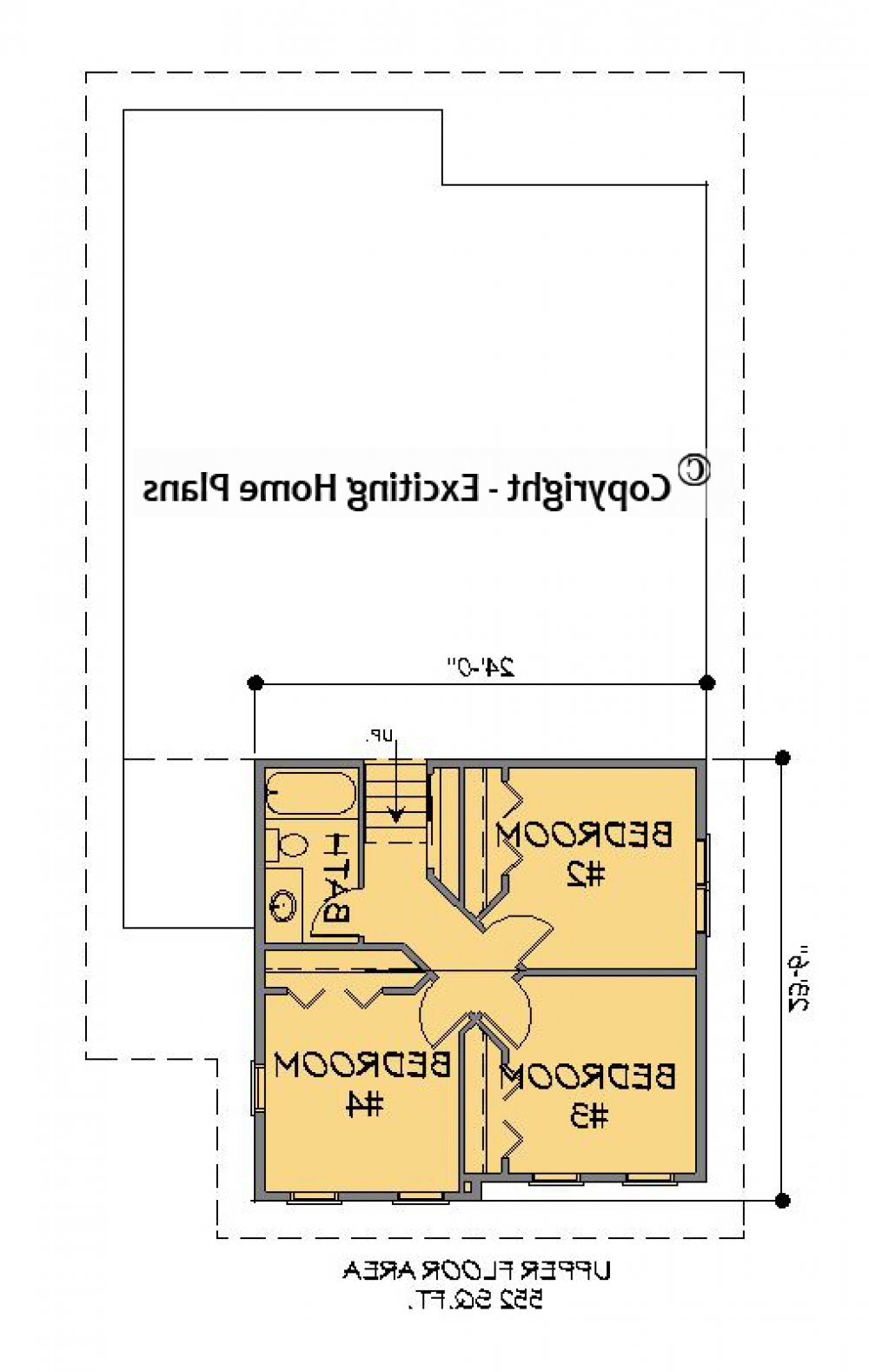 House Plan E1715-10  Upper Floor Plan REVERSE