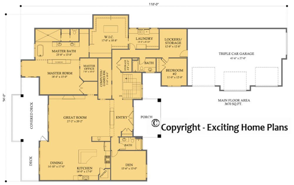 House Plan E1771-10 - Steele - Main Floor Plan