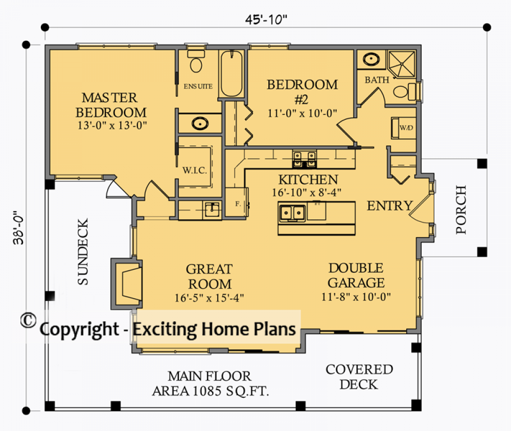 House Plan E1010-10  Main Floor Plan