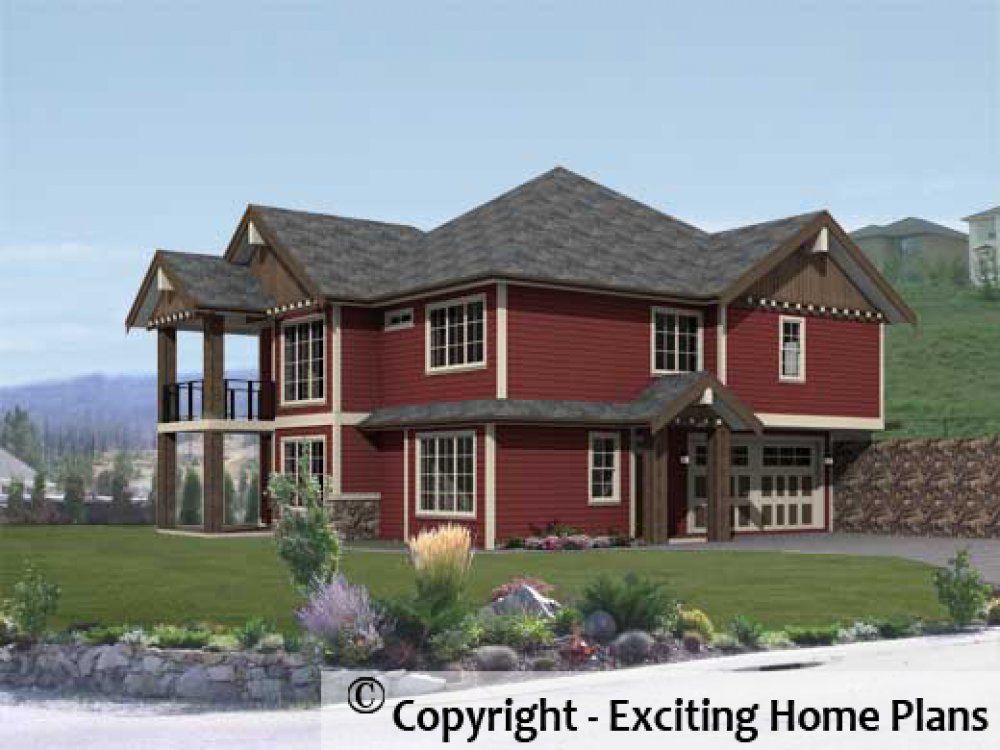 House Plan E1214-10 Exterior 3D View