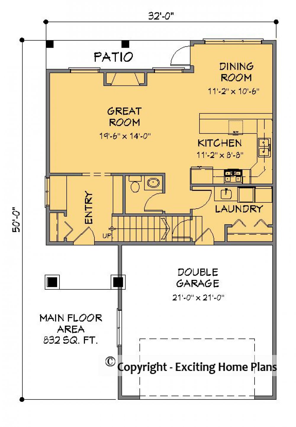 House Plan E1585-10 Main Floor Plan