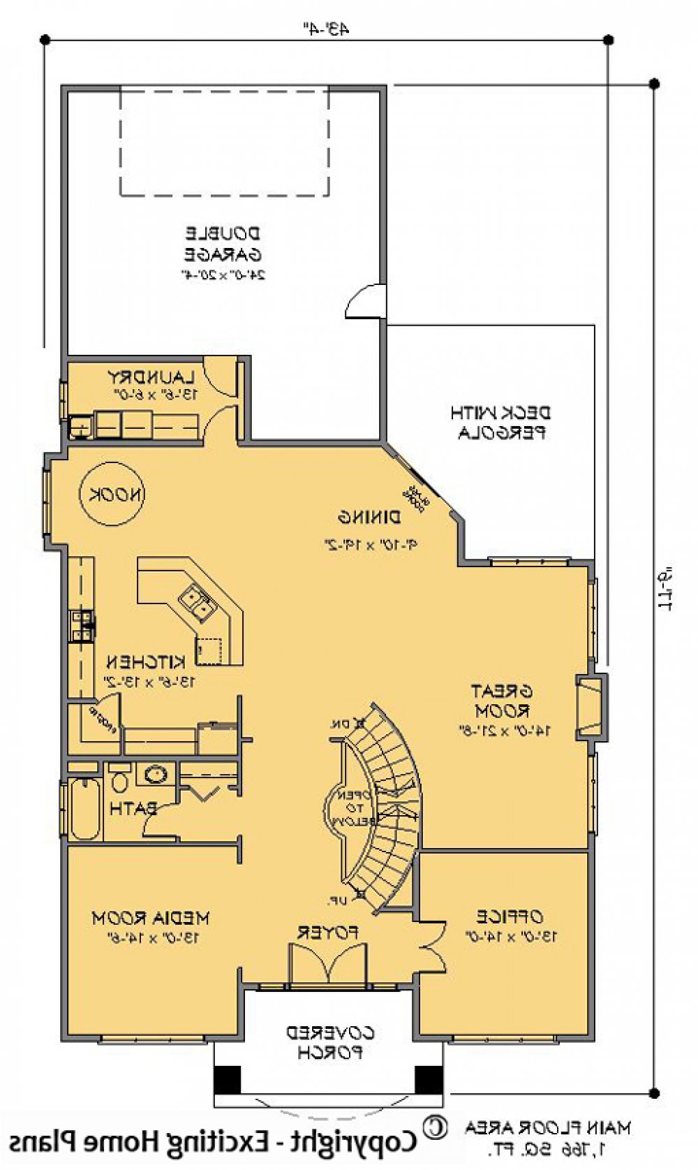 House Plan E1066-10 Main Floor Plan REVERSE