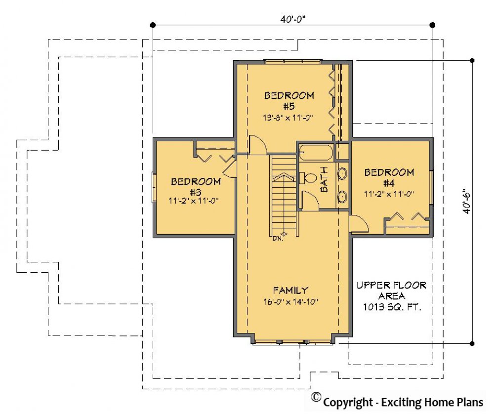 House Plan E1311-10 Upper Floor Plan
