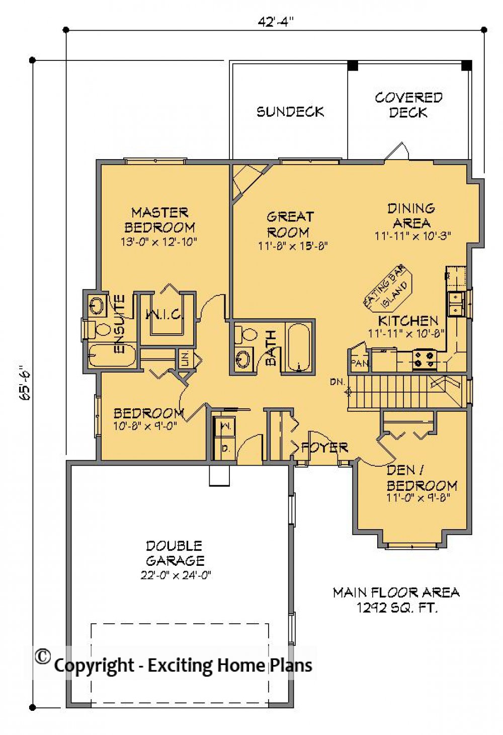 House Plan E1582-10  Main Floor Plan