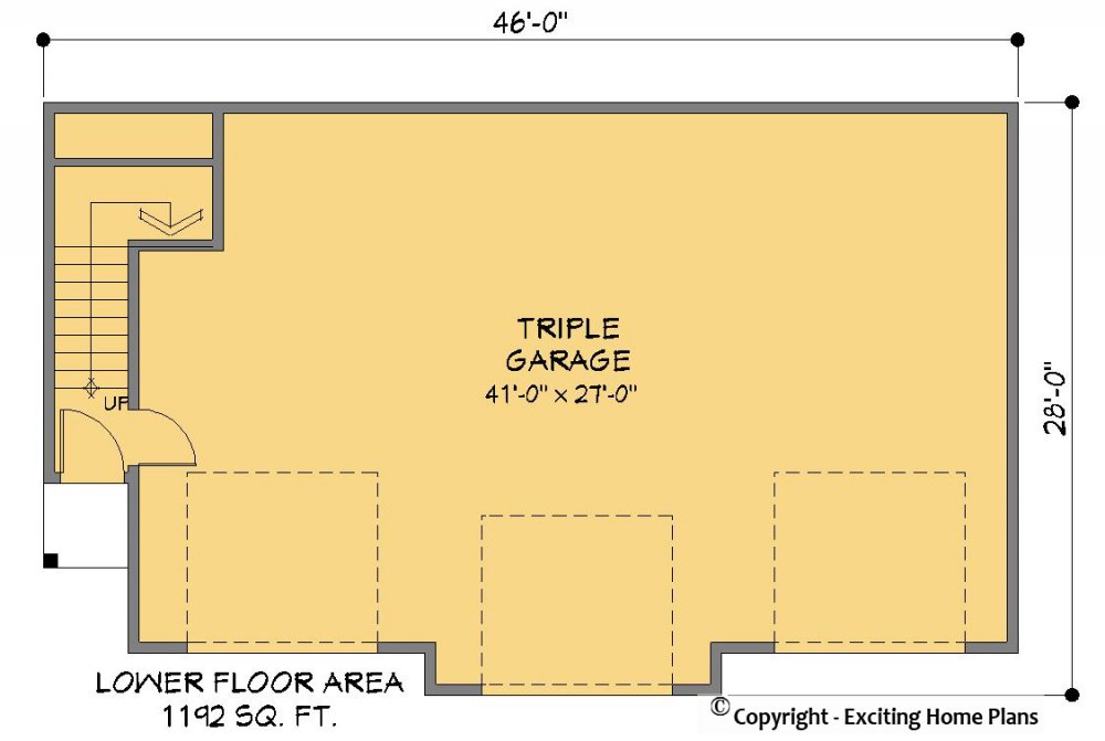 House Plan E1220-10 Lower Floor Plan