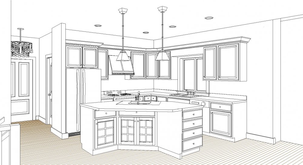 House Plan E1594-10 Interior Kitchen Area