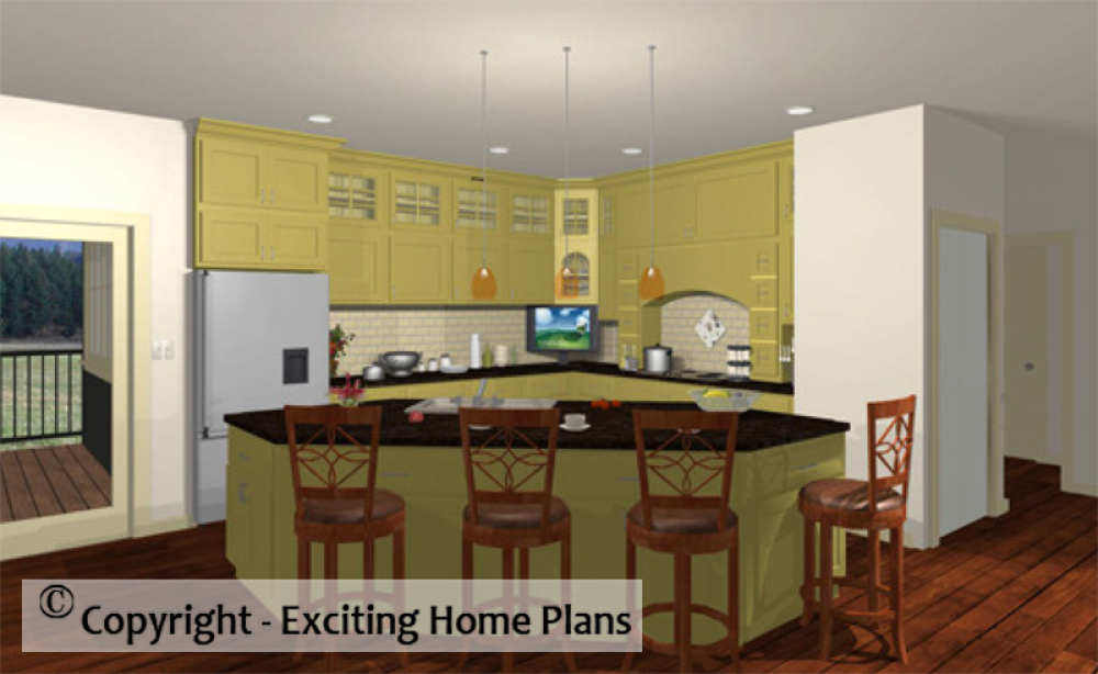House Plan E1038-10 Interior Kitchen 3D Area