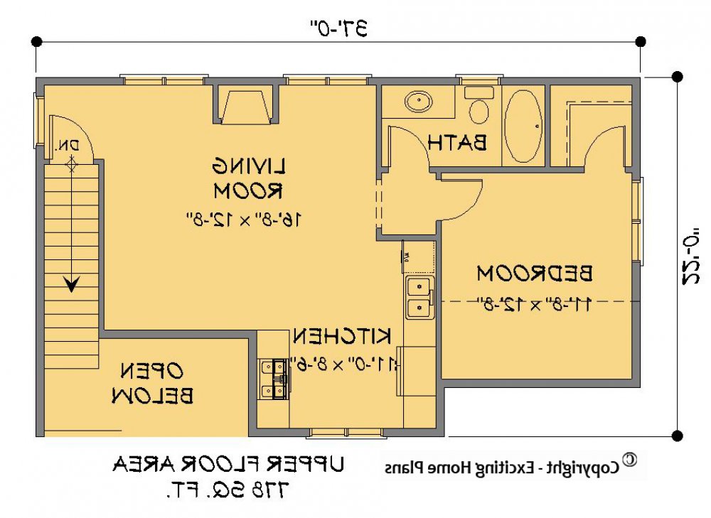 House Plan E1672-10 Main Floor Plan REVERSE