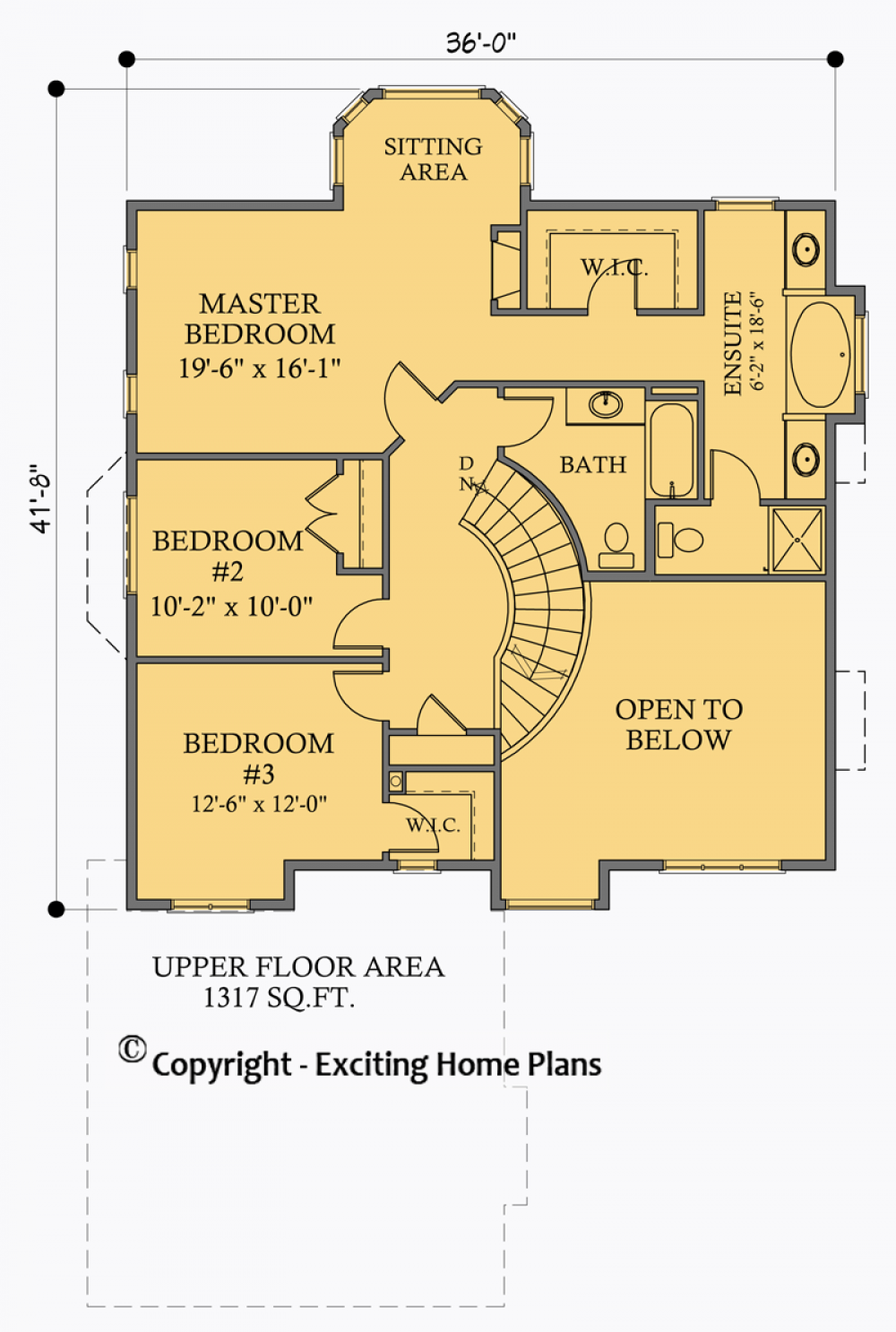 House Plan E1044-10 Upper Floor Plan