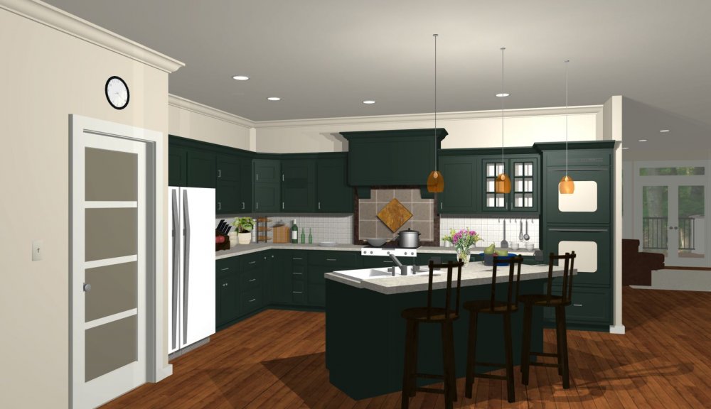 House Plan E1094-10 Interior Kitchen 3D Area