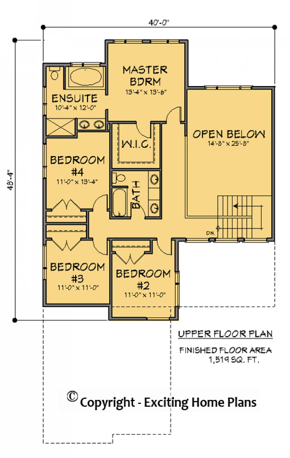 House Plan E1714-10M  Upper Floor Plan