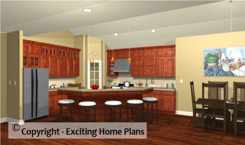House Plan E1031-10 Interior Kitchen 3D Area