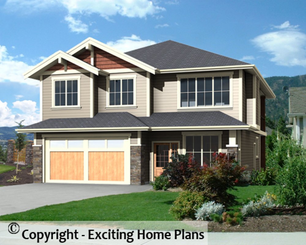 House Plan E1687-10 Front 3D View