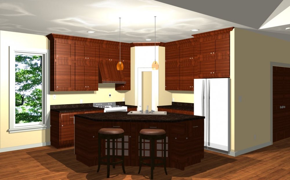 House Plan E1576-10 Interior Kitchen 3D Area