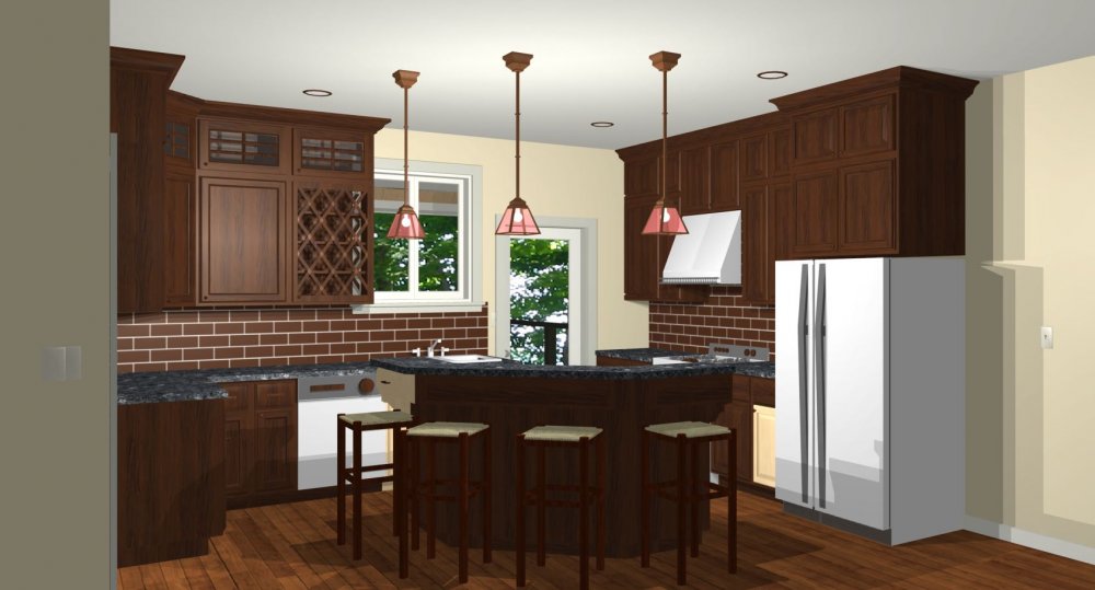 House Plan E1267-10 Interior Kitchen 3D Area