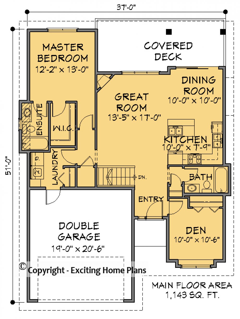 House Plan E1593-10 Main Floor Plan