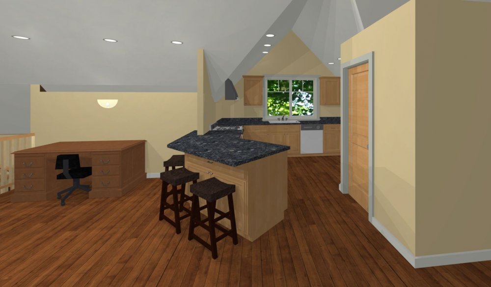 House Plan E1220-10 Interior Kitchen 3D Area