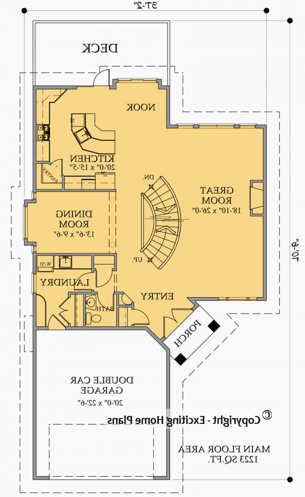 House Plan E1027-10 Main Floor Plan REVERSE