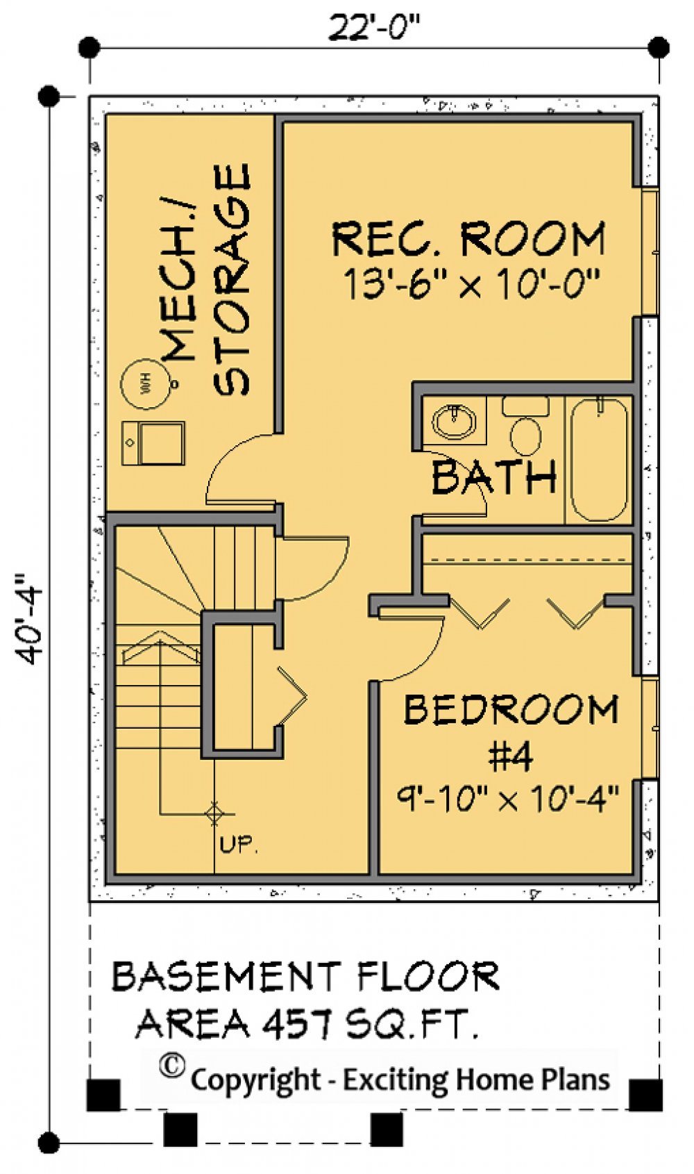 House Plan E1160-10 Lower Floor Plan